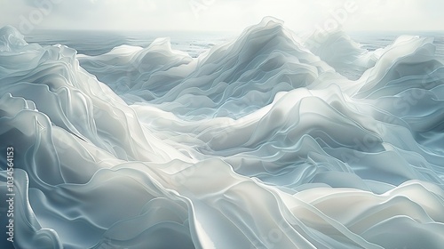 Abstract Landscape with Flowing Fabric