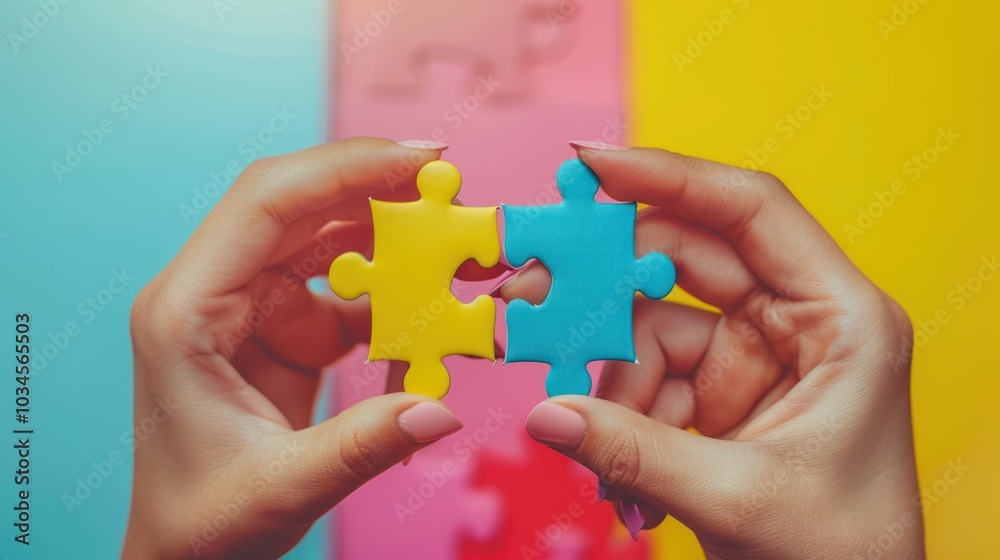 Problem Solving: Two Puzzles Held by Female Hands Problem Solving: Two Puzzles Held by Female Hands