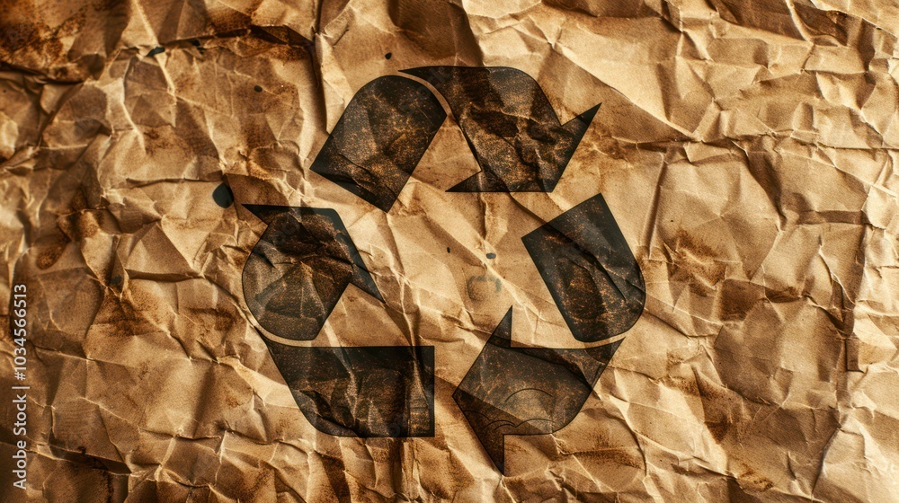 Recycling Symbol Sketch on Craft Paper: Reduce, Reuse, and Recycle Concept Recycling Symbol Sketch on Craft Paper: Reduce, Reuse, and Recycle Concept