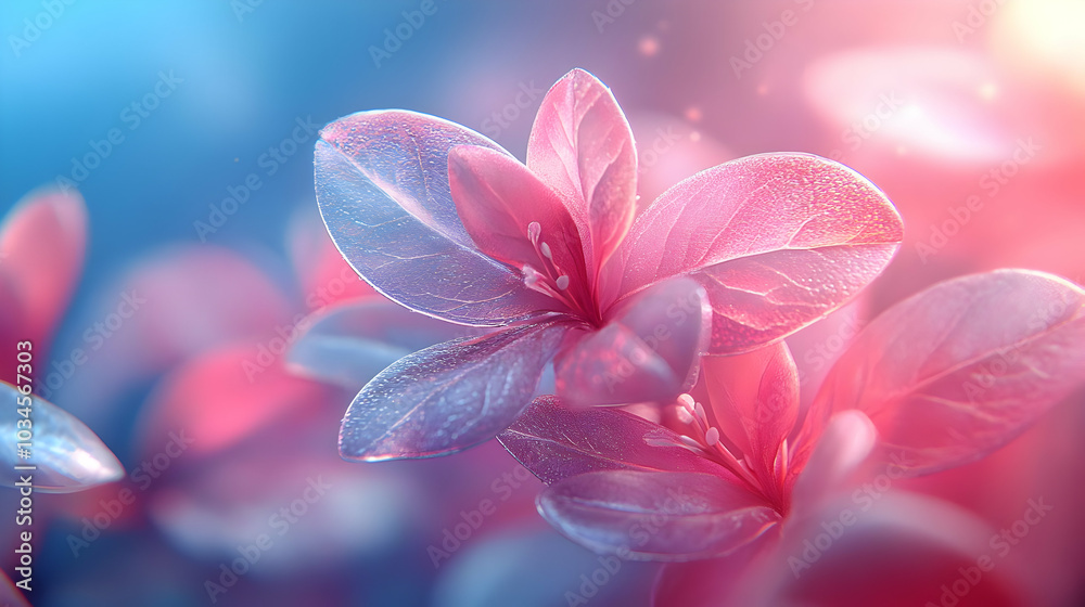 Delicate Pink Flower Illustration with Blurred Background Delicate Pink Flower Illustration with Blurred Background