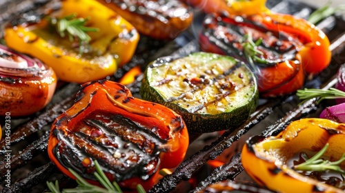 A simple and delicate marinade of avocado oil honey and garlic bringing out the natural flavors of grilled vegetables. photo