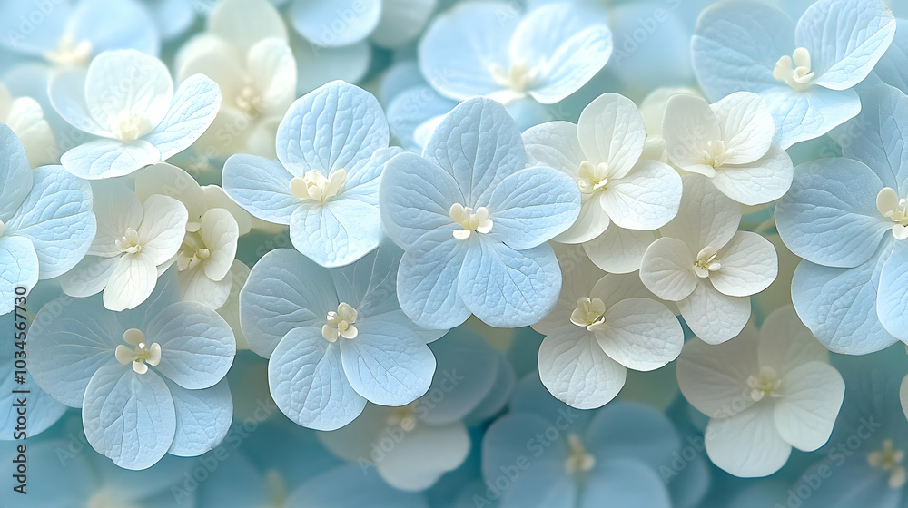 Blue and White Flower Petals, Close-up Macro Photography