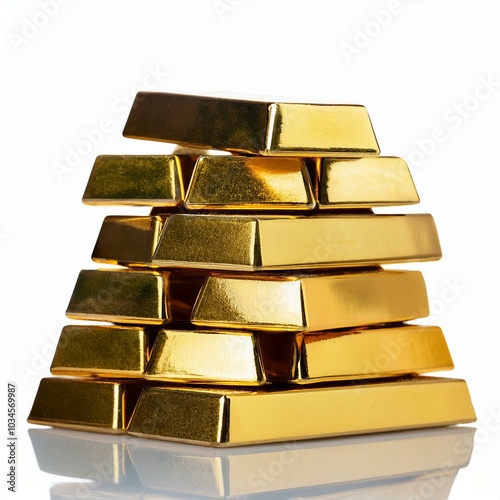 Gold bars stacks. Finance concept.	 photo