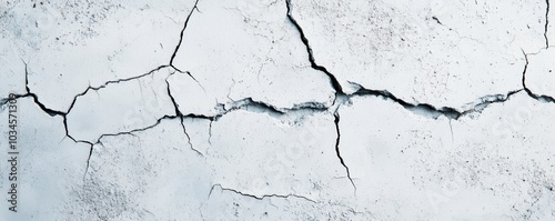 Cracked White Surface with Detailed Fractures and Texture photo