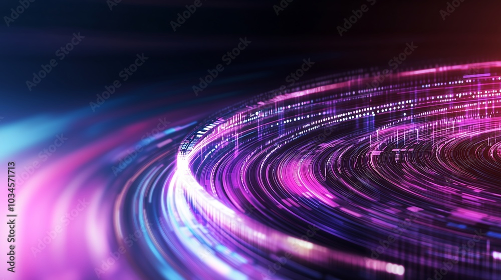 A vibrant swirl of colorful light trails in purple and blue, creating a dynamic, abstract digital background. A vibrant swirl of colorful light trails in purple and blue, creating a dynamic, abstract digital background.