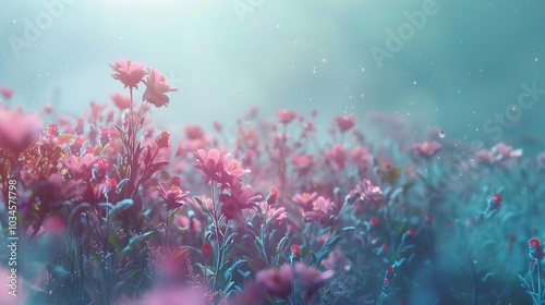 Pink Flowers in a Dreamy Meadow - Nature Photography