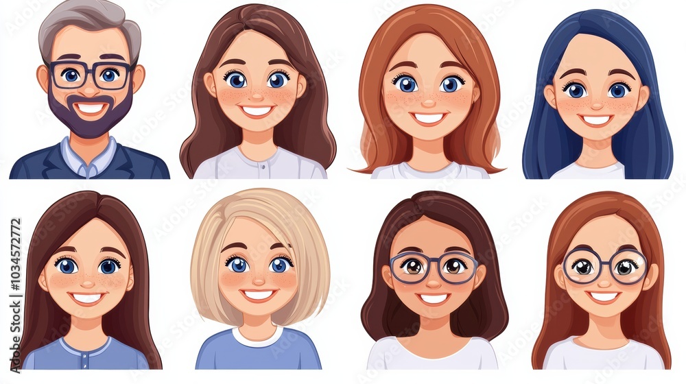 Diverse Professional Avatars Representing Modern Business Teams