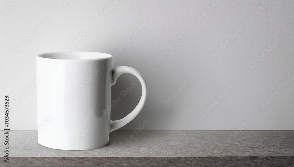Fototapeta premium White color mug mockup and white color background