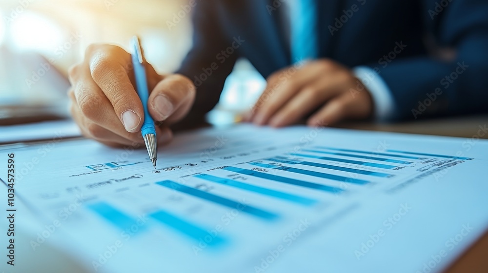 A Hyperrealistic Photo of a Project Manager Analyzing Business Data with Precision and Focused Intention A Hyperrealistic Photo of a Project Manager Analyzing Business Data with Precision and Focused Intention