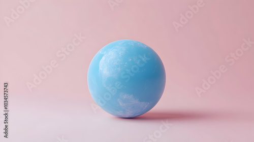 3D illustration of a blue globe on a simple background 