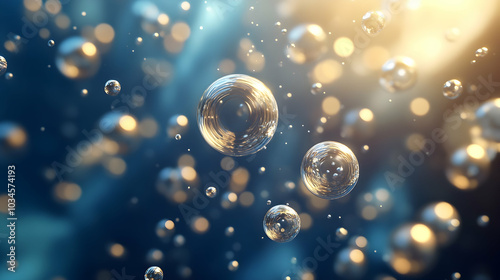 Wallpaper Mural 3D illustration of floating spheres in an abstract composition    Torontodigital.ca