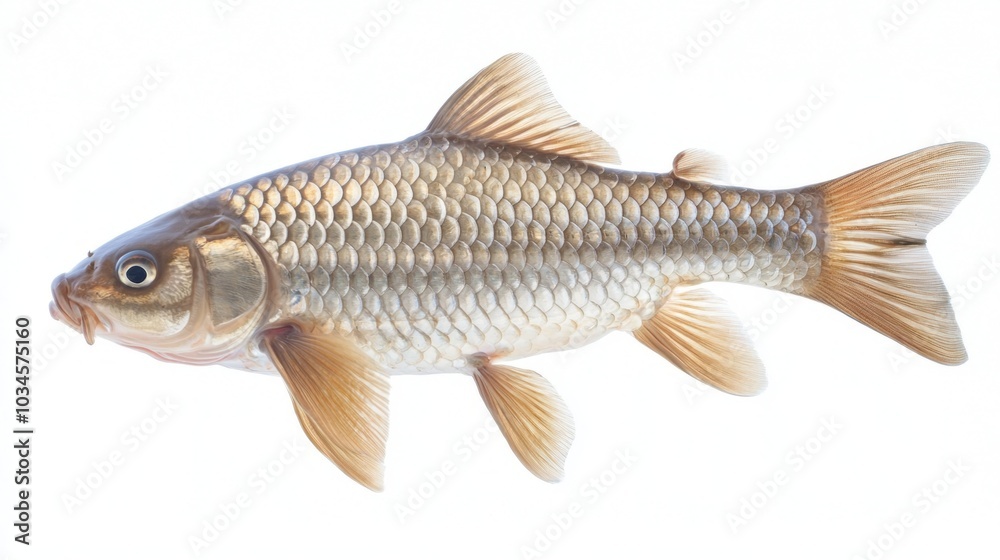 silver carp is displayed in a detailed view emphasizing its unique scales and body structure highlighting its significance in fish breeds and aquatic life.
