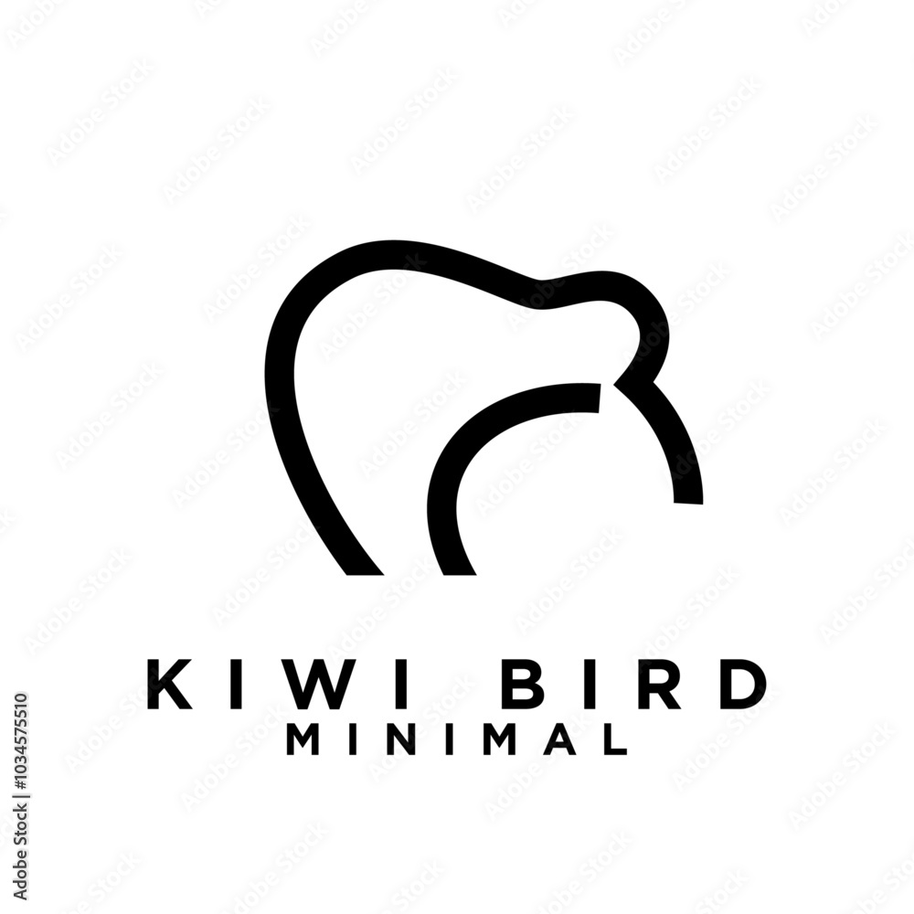 Kiwi bird logo icon design minimal simple black white Kiwi bird logo icon design minimal simple black white