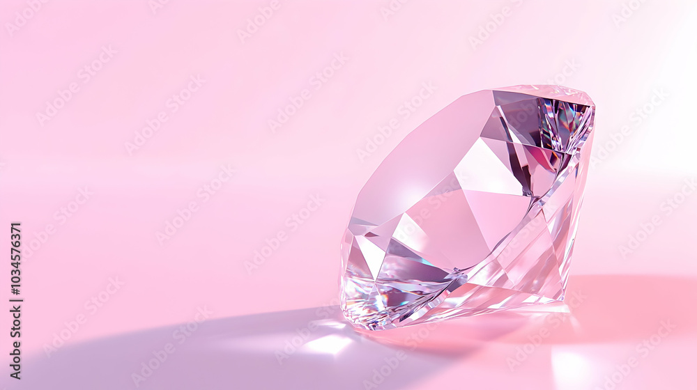 3D illustration of a clear diamond on a plain background 3D illustration of a clear diamond on a plain background