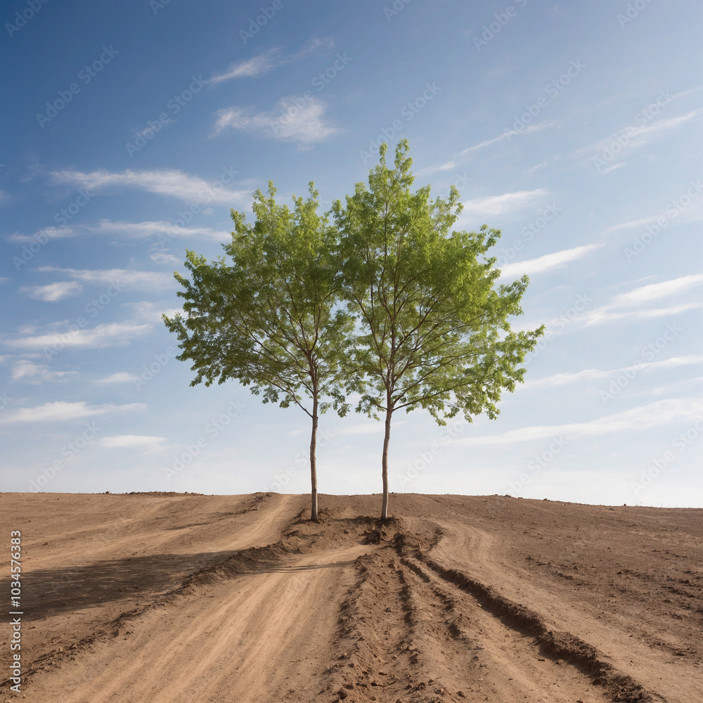 planting trees in empty areas. very quiet without people planting trees in empty areas. very quiet without people