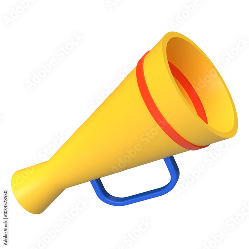 3D Megaphone Icon for Media Production and Sound Amplification