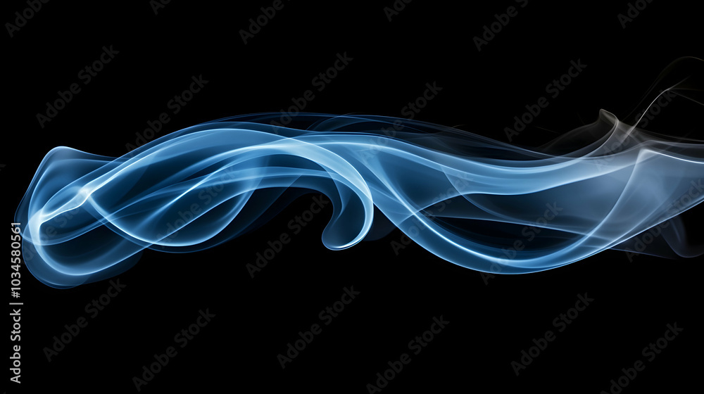 Naklejka premium Smoke rendered against a dark backdrop, illustration 