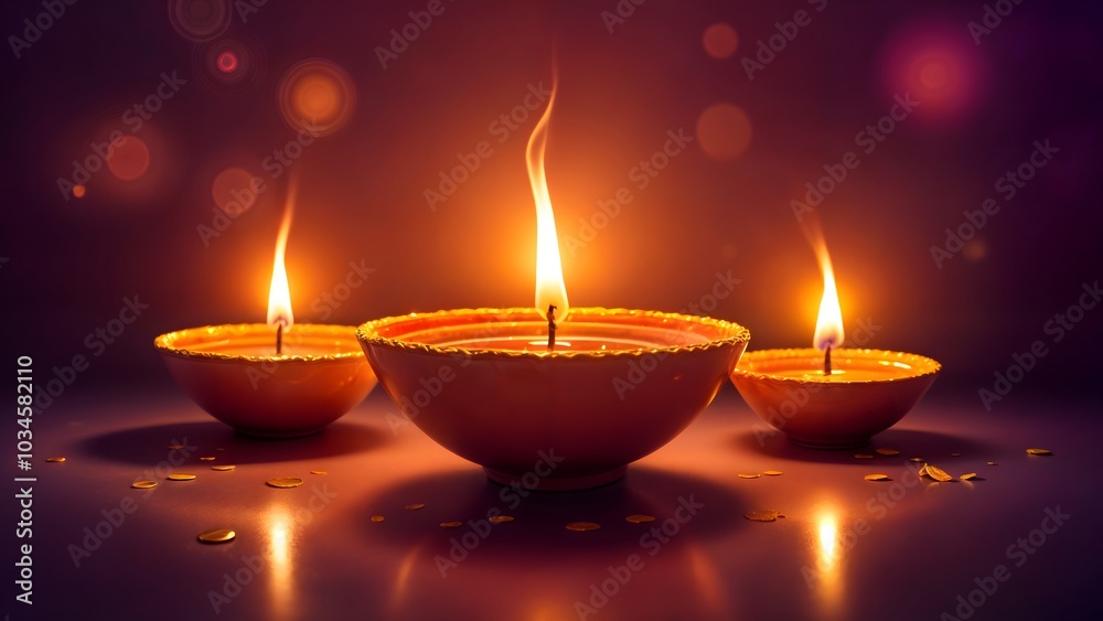Burning candles for Diwali holiday Burning candles for Diwali holiday