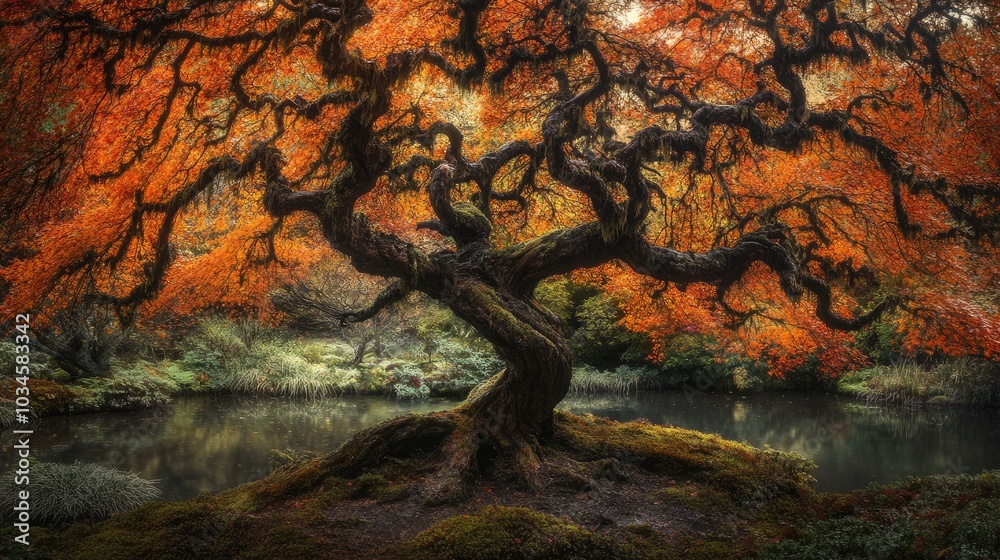 Beautiful Japanese Maple Tree in Autumn Colors Beautiful Japanese Maple Tree in Autumn Colors
