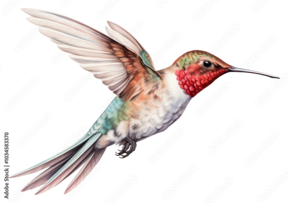 Fototapeta premium PNG Hummingbird animal flying wildlife.