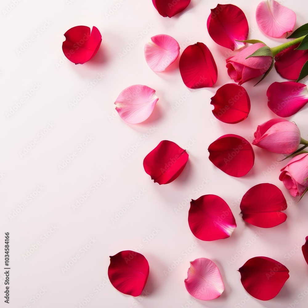 red rose petals isolated on white background, falling rose petals red rose petals isolated on white background, falling rose petals
