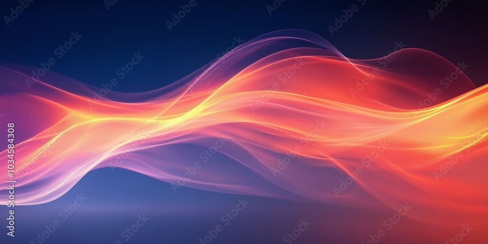 Abstract illustration of a bold and fiery wave in orange and purple tones Abstract illustration of a bold and fiery wave in orange and purple tones