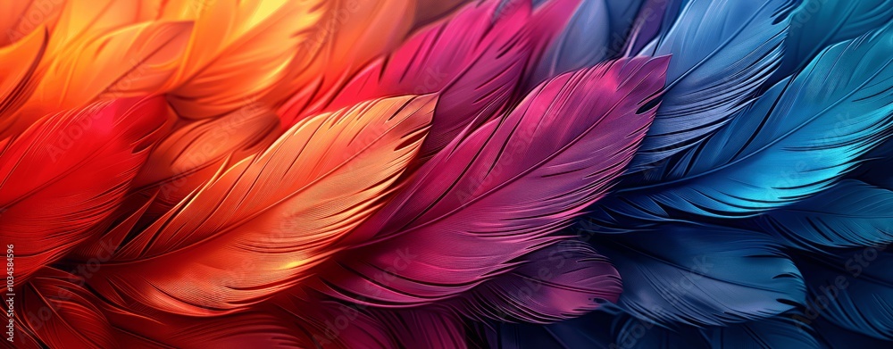 Vibrant Colorful Bird Feather Texture Background Vibrant Colorful Bird Feather Texture Background