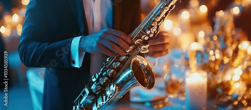Saxophone Player in a Romantic Setting