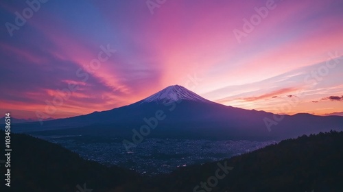 Dramatic Sunrise Over Mount Fuji