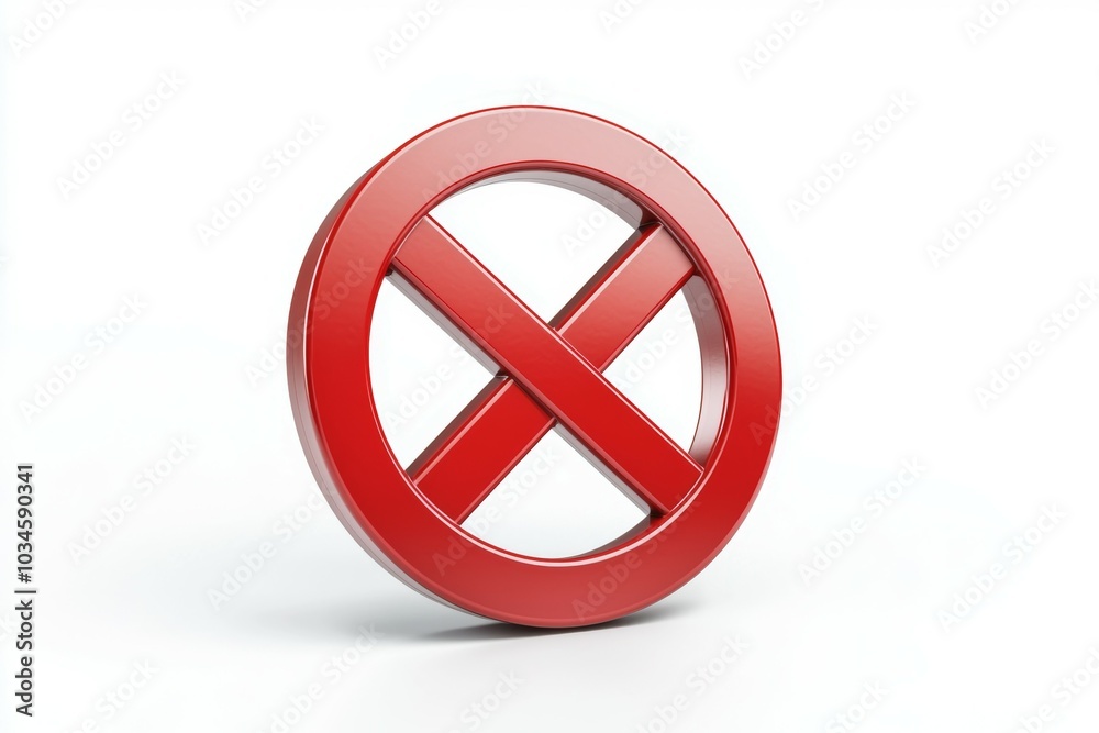 A red X with a white background, prohibition sign or symbol A red X with a white background, prohibition sign or symbol