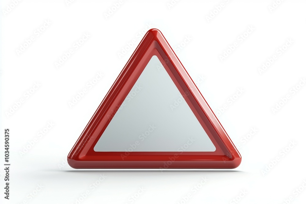 A red triangle with a white background, prohibition sign or symbol A red triangle with a white background, prohibition sign or symbol