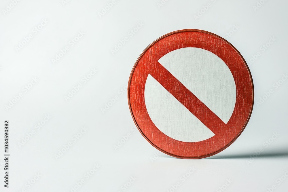 A red and white sign with a no entry sign on it, prohibition sign or symbol A red and white sign with a no entry sign on it, prohibition sign or symbol