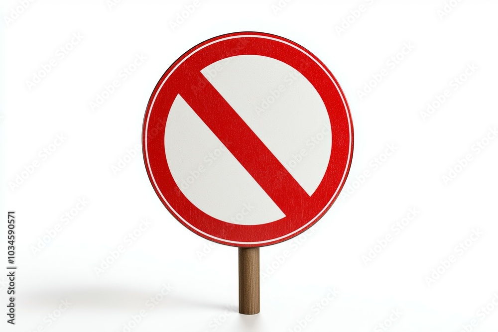 A red and white sign with a no entry sign in the middle, prohibition sign or symbol