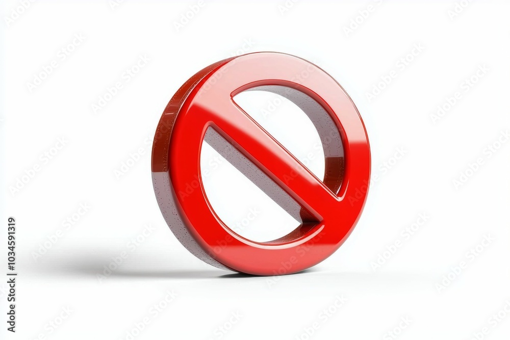 A red circle with white line through it, prohibition sign or symbol A red circle with white line through it, prohibition sign or symbol