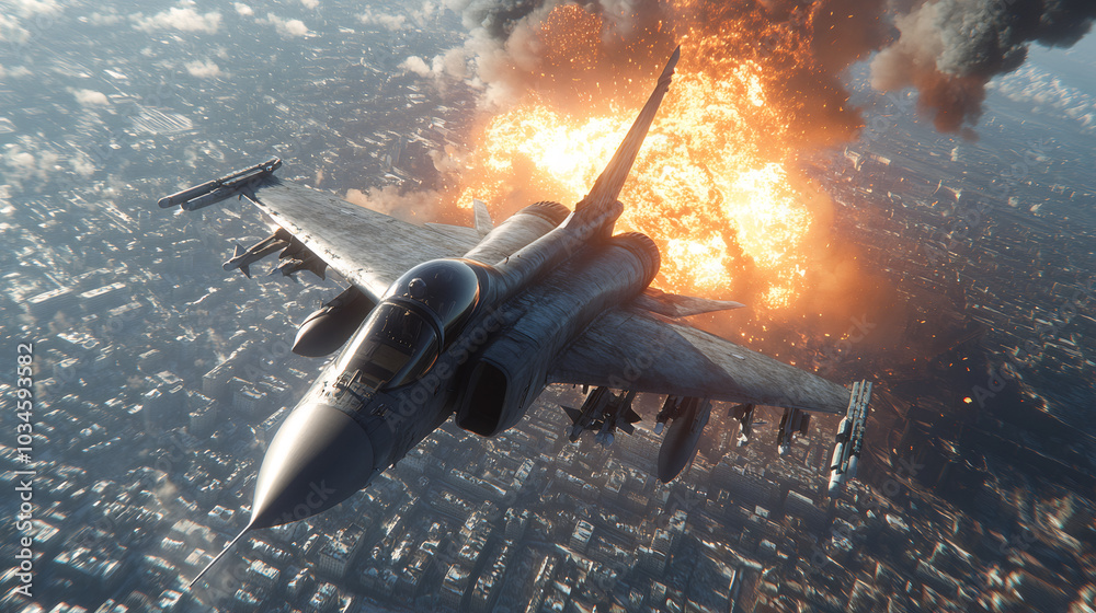 Fototapeta premium Fury Above the Flames Wings of Destruction and Chaos