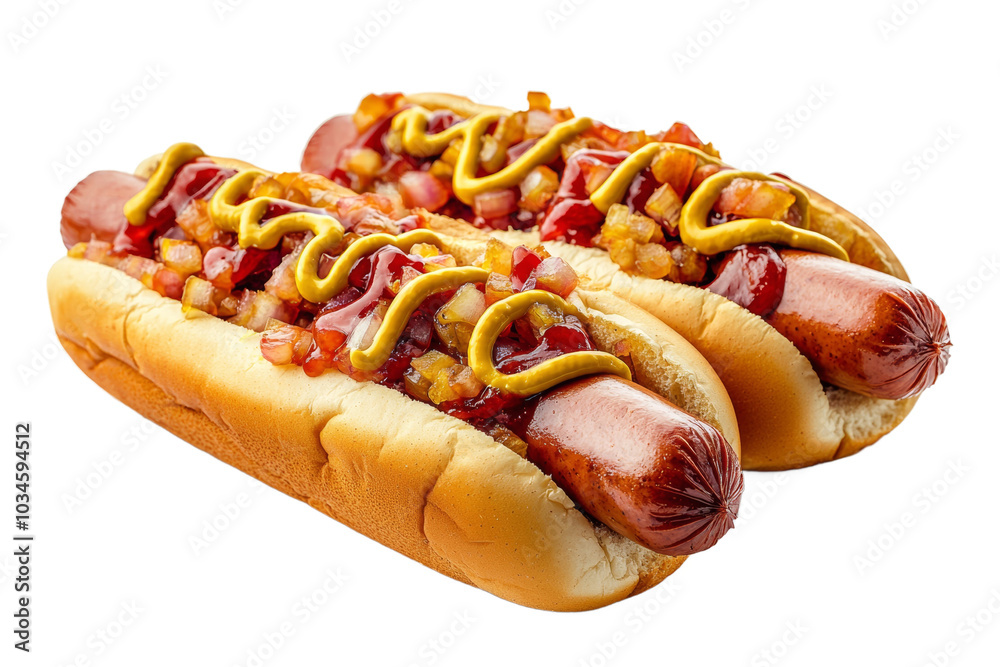 Hot dog in advertising style. Fast food concept. Isolated background, PNG template for the project Hot dog in advertising style. Fast food concept. Isolated background, PNG template for the project
