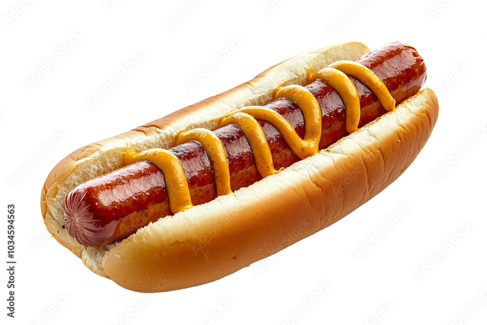 Hot dog in advertising style. Fast food concept. Isolated background, PNG template for the project Hot dog in advertising style. Fast food concept. Isolated background, PNG template for the project