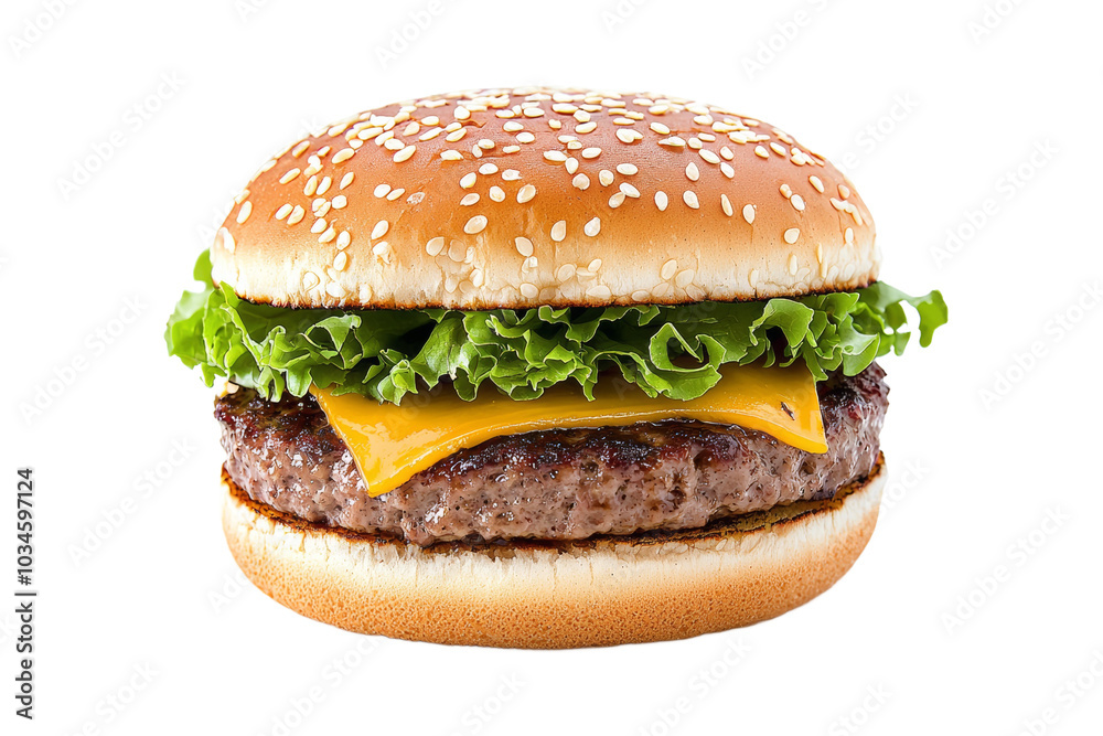 Burger or hamburger on isolated background, PNG template for installation in the project. Fast food advertising Burger or hamburger on isolated background, PNG template for installation in the project. Fast food advertising