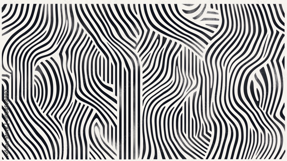 Abstract Black and White Line Art Pattern - Geometric Minimalist Design Abstract Black and White Line Art Pattern - Geometric Minimalist Design