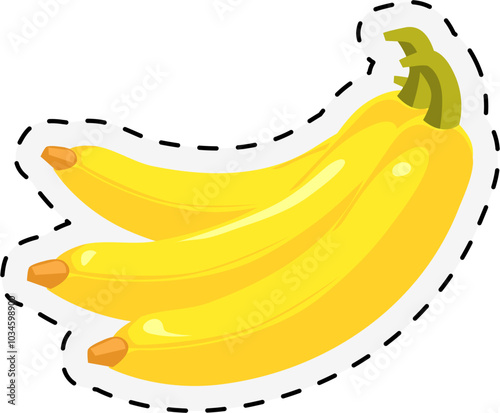 Banana applique. Textile fruit patch. Funny sticker