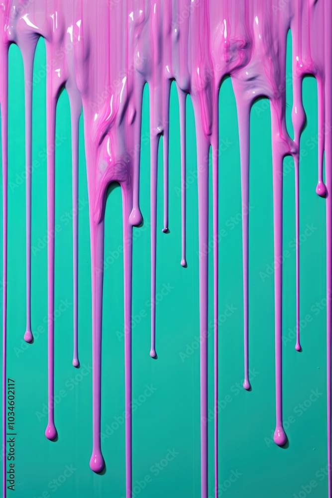Purple paint drips on teal blue canvas background. Abstract acrylic painting. Rainbow colors. Art studio and creative workshop concept. Art therapy Purple paint drips on teal blue canvas background. Abstract acrylic painting. Rainbow colors. Art studio and creative workshop concept. Art therapy