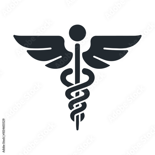 Medicine disease caduceus vector icon design