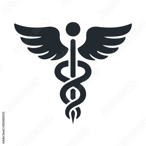 Medicine disease caduceus vector icon design