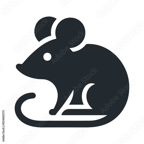 Black horror mammal mouse rat icon design