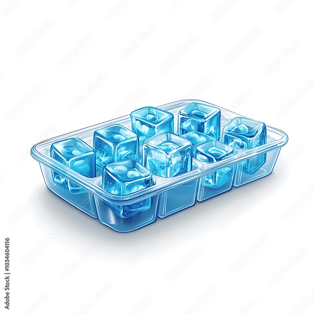 Fototapeta premium Ice Cube Tray with Clear Ice Cubes