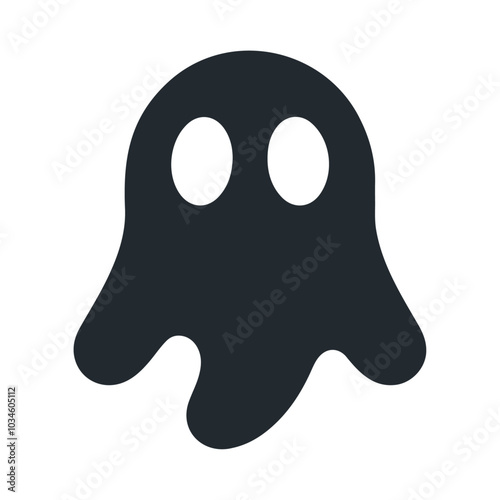 Halloween horror ghost icon and vector illustration