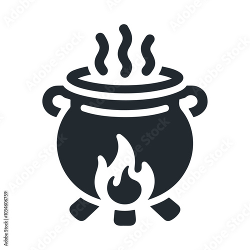 Halloween sorcerer witchcraft bubble cauldron vector icon design