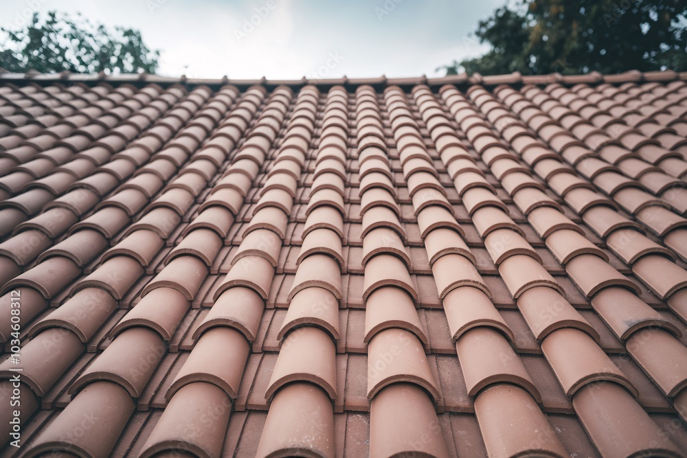 a close-up view of a tiled roof a close-up view of a tiled roof