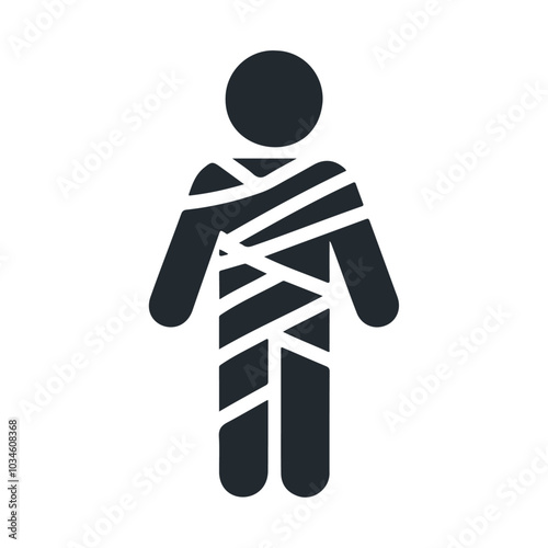 Halloween evil bandage mummy character vector icon design