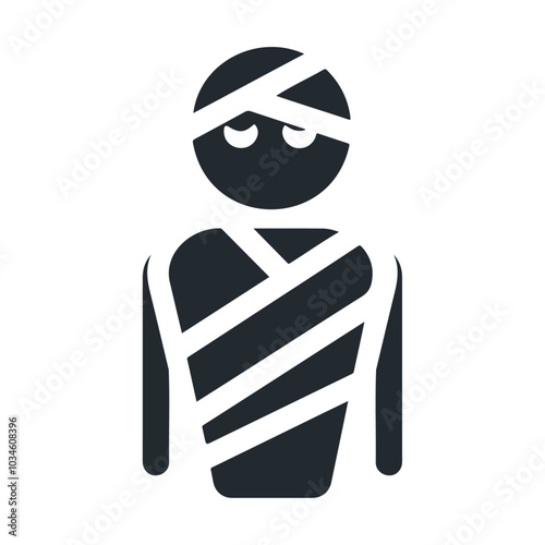 Halloween evil bandage mummy character vector icon design